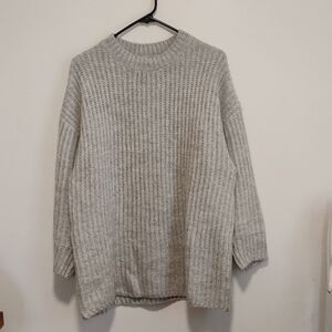 Asos | Light Grey Oversized Knit Crewneck Sweater | Women's 8